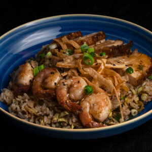 Glaced Pork Belly & Shrimp Stir Fried Rice