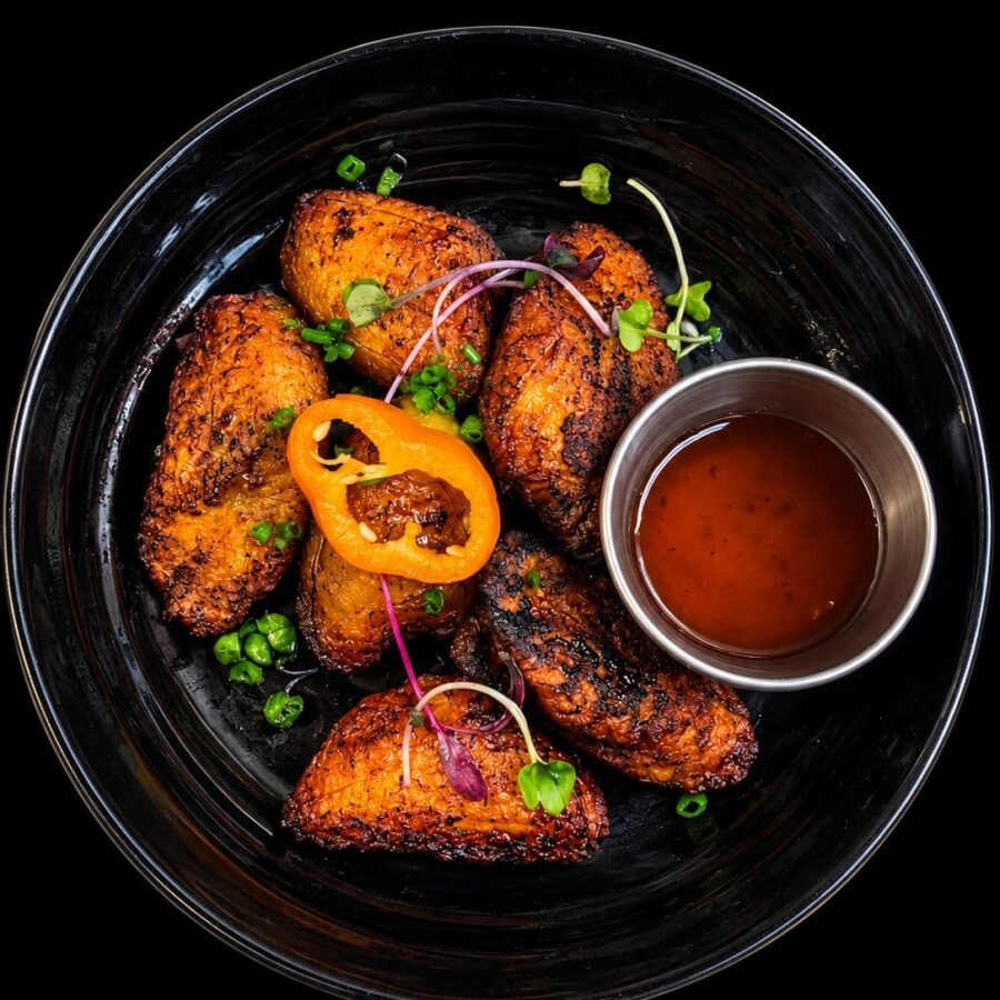 Fried Sweet Plantains & Orange Sauce
